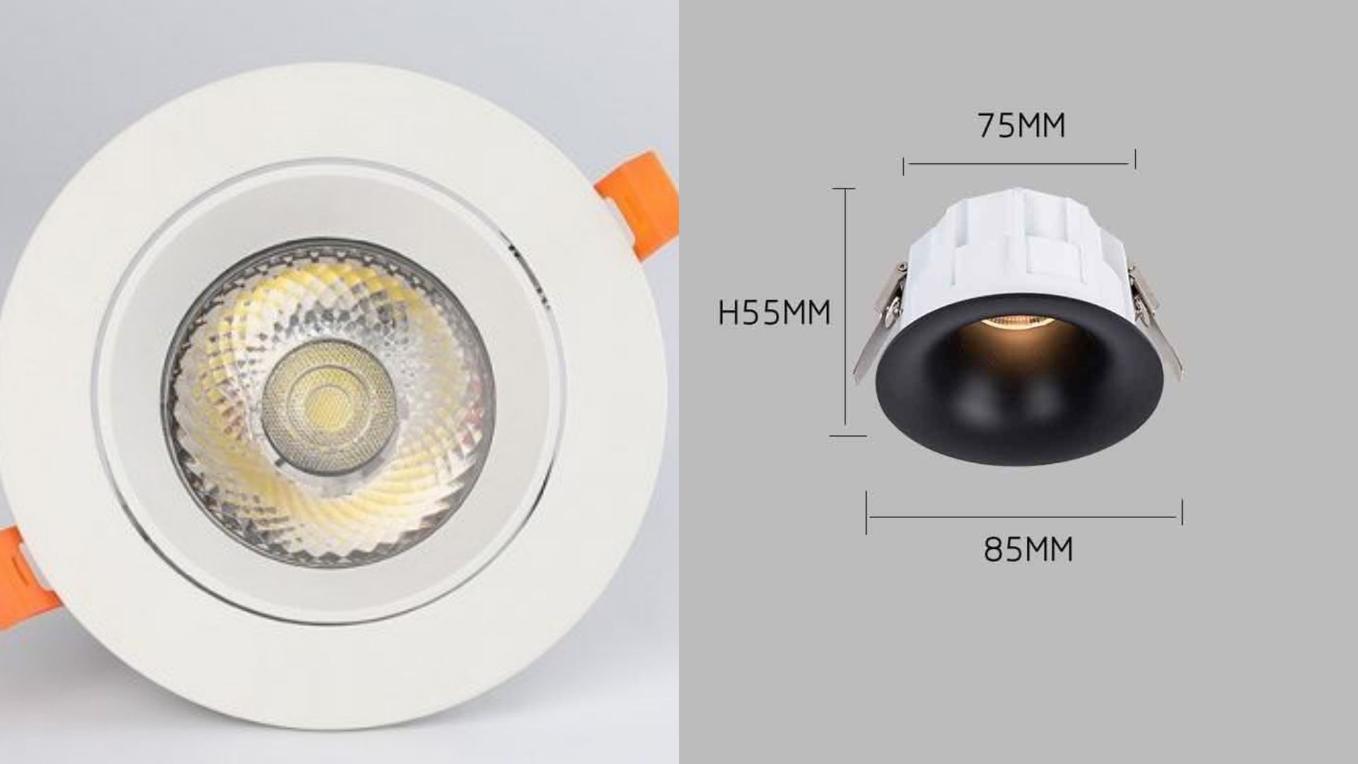 kích thước đèn spotlight âm trần